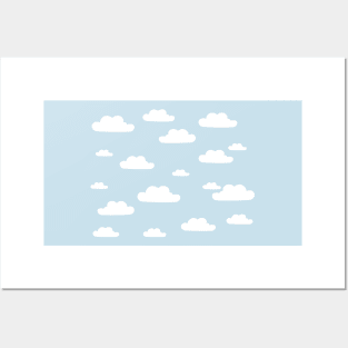 cool gray simple cloud pattern Posters and Art